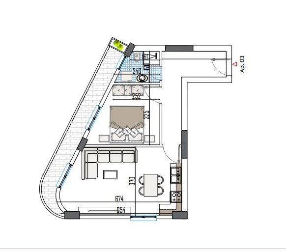 Tirane, shitet apartament 1+1 Kati 5, 77 m² 96.000 € (PASKUQAN)