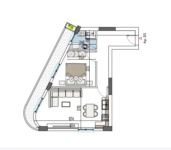 Tirane, shitet apartament 1+1 Kati 5, 77 m² 96.000 € (PASKUQAN)