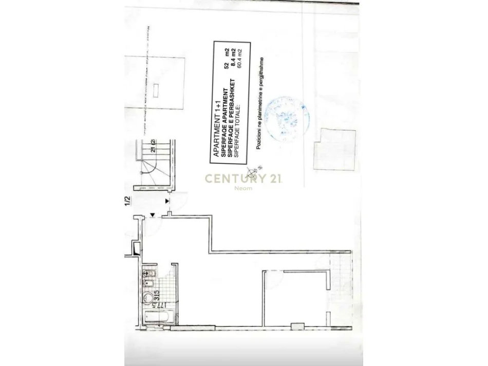 Tirane, shitet apartament 1+1 Kati 2, 60 m² 100.000 € 