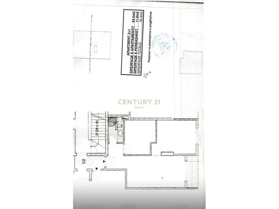 Tirane, shitet apartament 1+1 Kati 2, 76 m² 125.000 € 