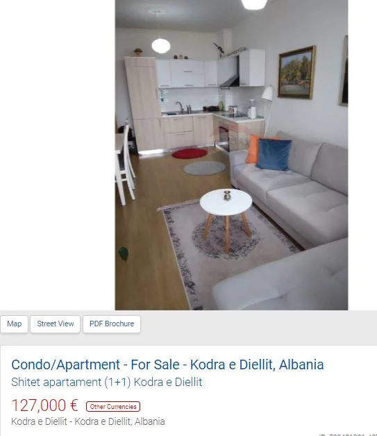 Tirane, shitet apartament 1+1 Kati 2, 58 m² 127.000 € (KODRA E DIELLIT)