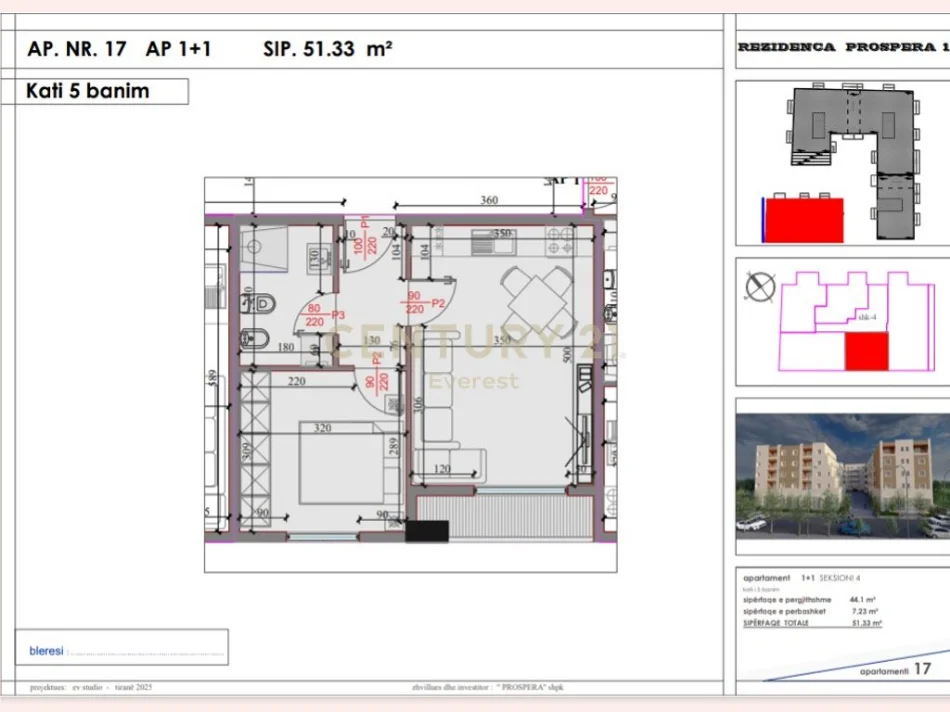 Tirane, shitet apartament 1+1 Kati 5, 52 m² 56.500 € (Prane Liqenit te Paskuqanit)