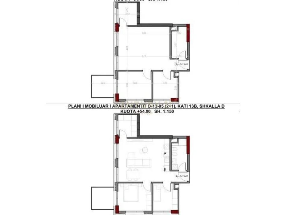 Tirane, shitet apartament 2+1 Kati 13, 96 m² 164.000 €