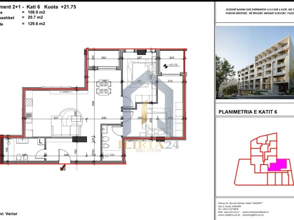 Tirane, shitet apartament 2+1+Ballkon Kati 4, 130 m² 123.120 € (OKAZION! Apartament 2+1 per shitje Paskuqan Kompleksi Aluna 5)