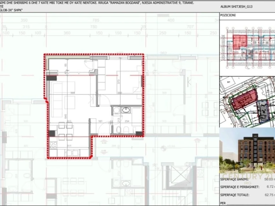 Tirane, shitet apartament 1+1 Kati 2, 63 m² 116.500 € (siri kodra)