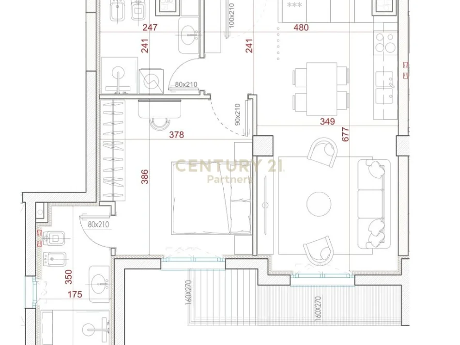 Tirane, shitet apartament 1+1 Kati 4, 79 m² 206.000 € (Bulevardi i ri)