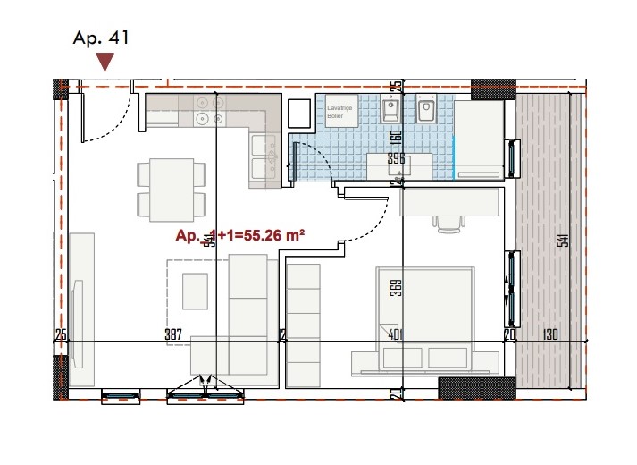 Tirane, shitet apartament 1+1, Kati 6, 64 m² 67,021 € (Paskuqan)