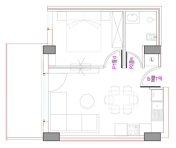 Tirane, shitet apartament 1+1+Ballkon Kati 9, 44 m² 130.000 € (REZIDENCA ALBA)