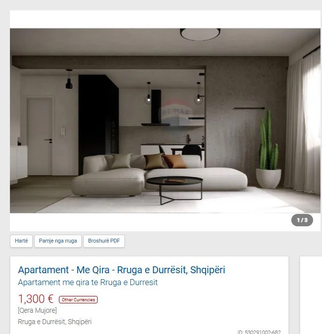 Tirane, jepet me qera apartament 2+1 Kati 4, 130 m² 1.300 € (RRUGE DURRESI)