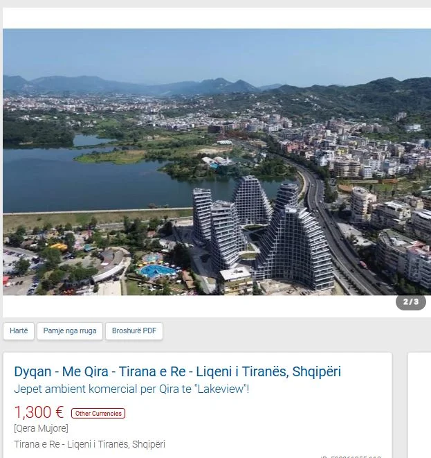Tirane, jepet me qera ambjent biznesi Kati 0, 65 m² 1.300 € (TEK LAKE VIEW)