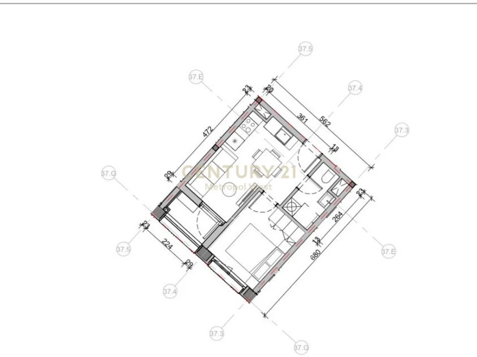 Tirane, shitet apartament 1+1 Kati 2, 41 m² 90.000 € 