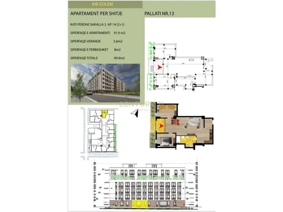 Durres, shitet apartament 2+1 , 104 m² 95.000 € (Golem)