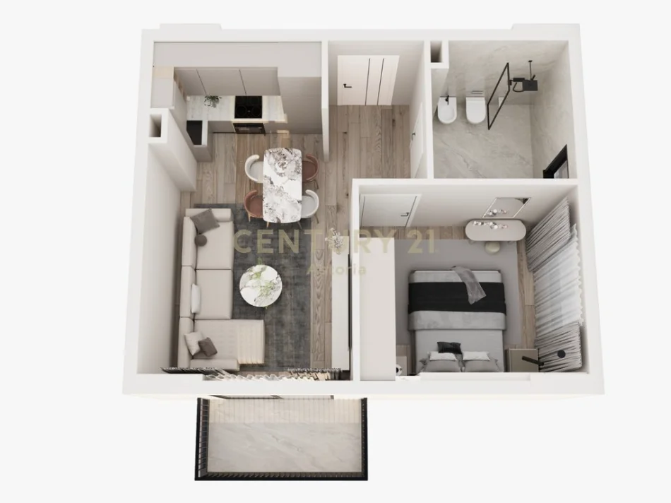 Tirane, shitet apartament 1+1 Kati 6, 55 m² 77.560 € (yzberisht)