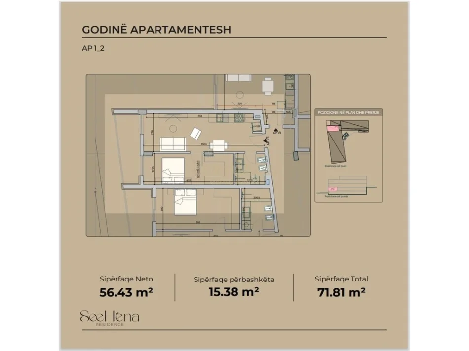 Tirane, shitet apartament 1+1 , 72 m² 151.000 € 