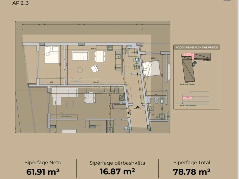 Tirane, shitet garsonier 1+1 Kati 2, 79 m² 165.000 € 