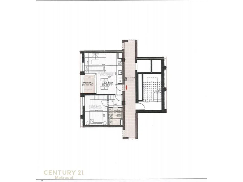 Vlore, shitet apartament 1+1+Ballkon Kati 2, 72 m² 195.000 € 