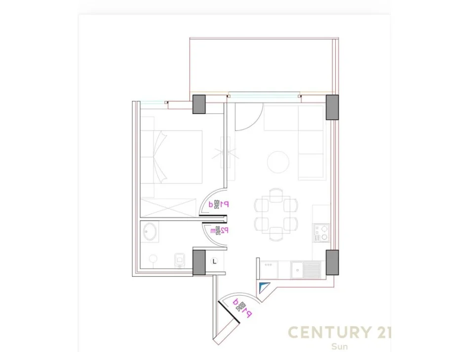 Tirane, shitet apartament 1+1 Kati 9, 46 m² 125.000 € 
