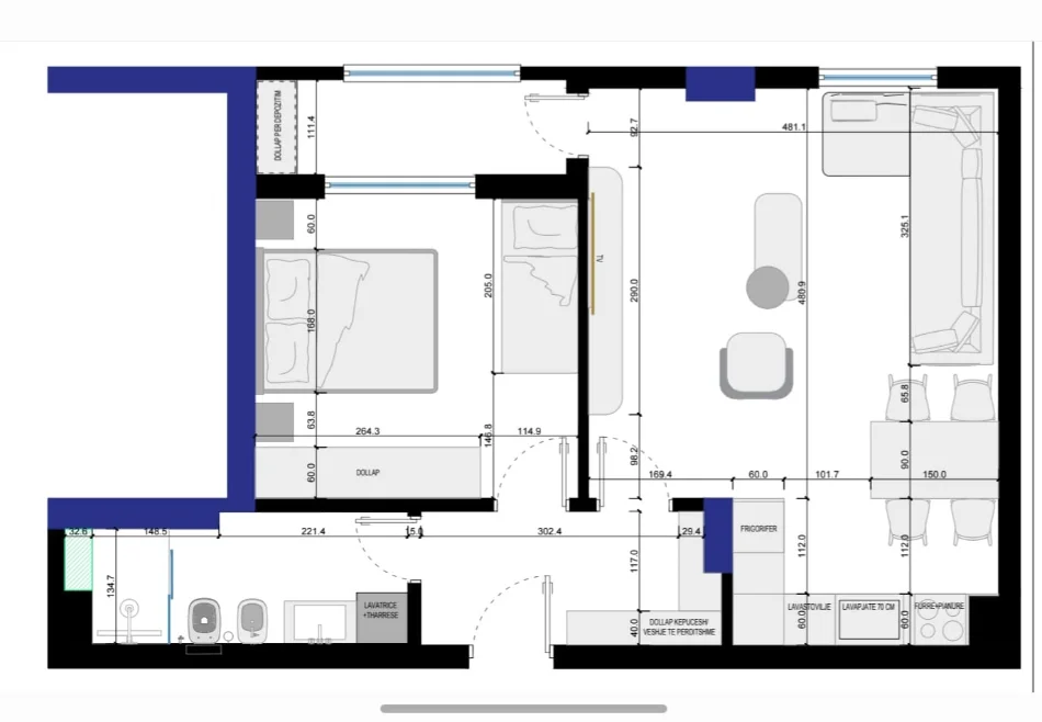Tirane, shes apartament 1+1 Kati 7, 78 m² 210.000 € (square 21)