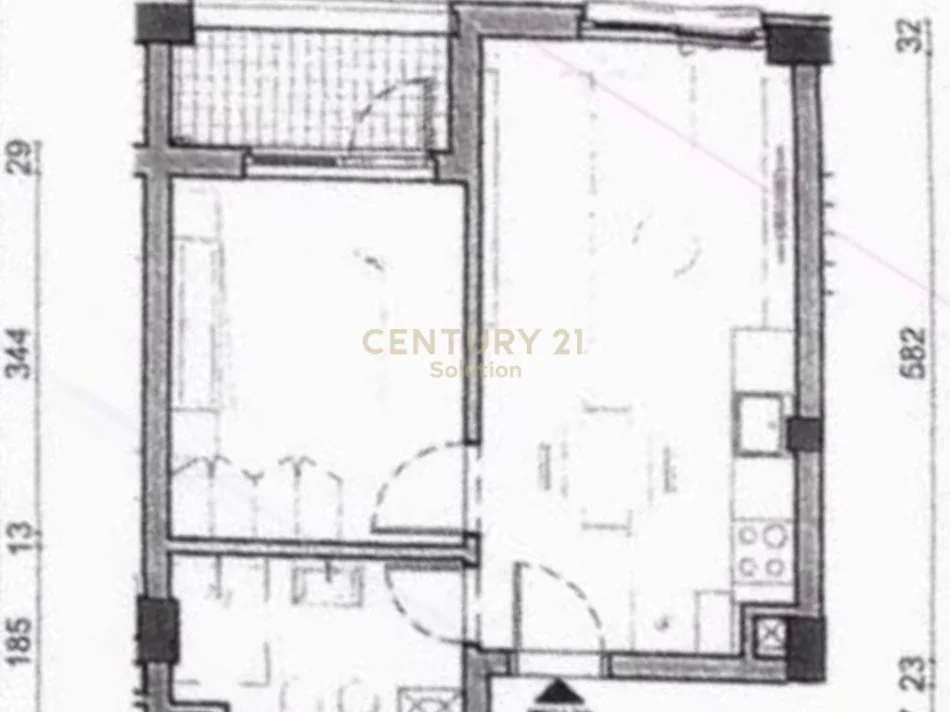 Tirane, shitet apartament 1+1 Kati 3, 49 m² 90.000 € 