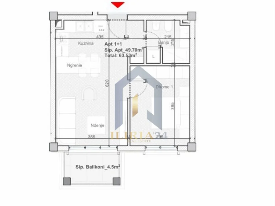 Tirane, shes apartament 1+1 Kati 1, 63 m² 139.766 € (Rolling Hills , Liqeni)