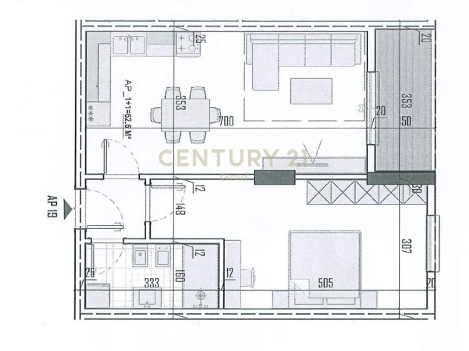 Tirane, shitet apartament 1+1+Ballkon Kati 1, 73 m² 87.600 € 