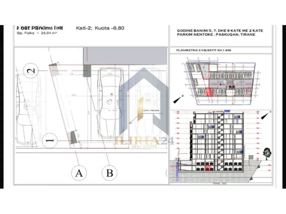 Tirane, shitet garazh | post parkimi Kati -2, 25 m² (Post parkimi për shitje ne “Paskuqan” Kompleksi “One Residence”)