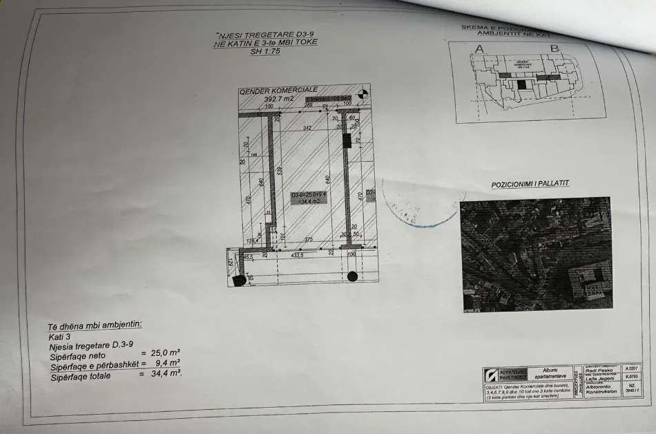 Tirane, jepet me qera zyre Kati 3, 34 m² 500 € (Mine Peza)