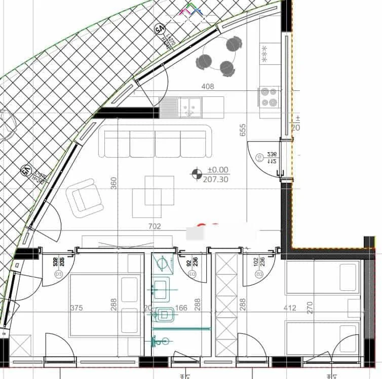 Tirane, shes apartament 1+1+Ballkon Kati 1, 82 m² 195.700 € (KODRA E DIELLIT)