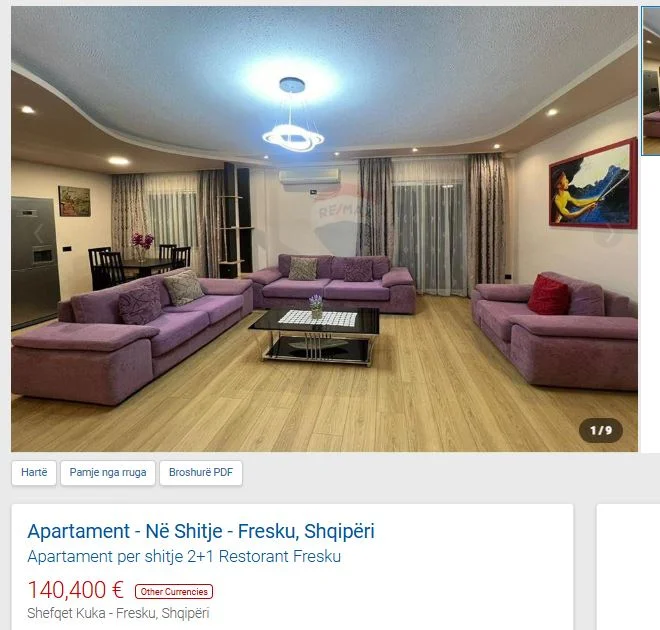 Tirane, shitet apartament 2+1 Kati 7, 117 m² 140.400 € (FRESK)