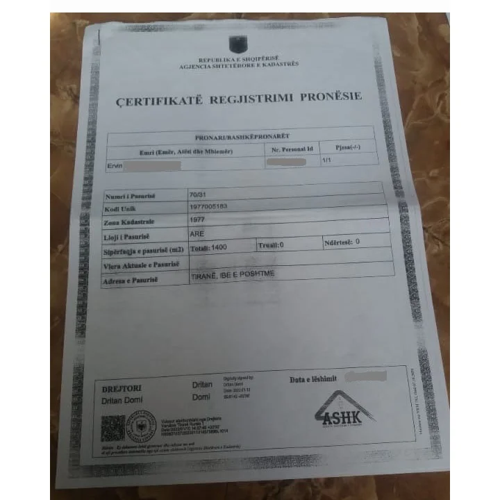 Tirane, shes toke bujqesore , 1,400 m² (Ibe e poshtme)