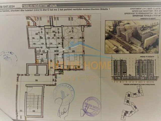 Tirane, shes apartament 2+1+BLK Kati 2, 112 m² 101.000 Euro (Rruga e Dibres)