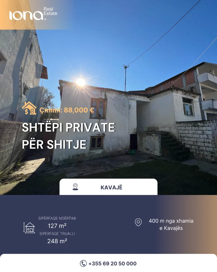 Kavaje, shitet shtepi private, 248 m² 88.000 € (Prane Xhamise se Kavajes)