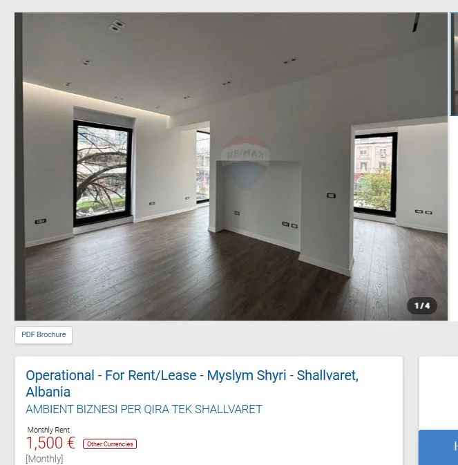 Tirane, jepet me qera zyre Kati 1, 76 m² 1.500 € (TE SHALLVARET)