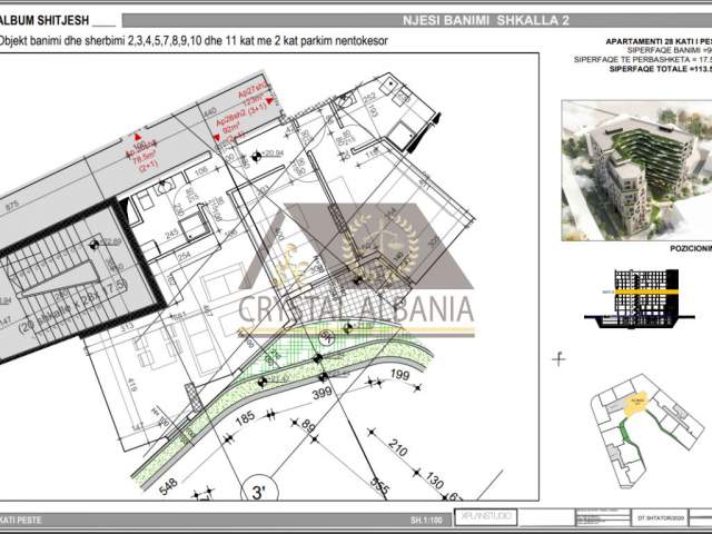 Tirane, shitet apartament 2+1+BLK Kati 5, 113 m² 1.550 Euro/m² (Bulevardi Bajram Curri)