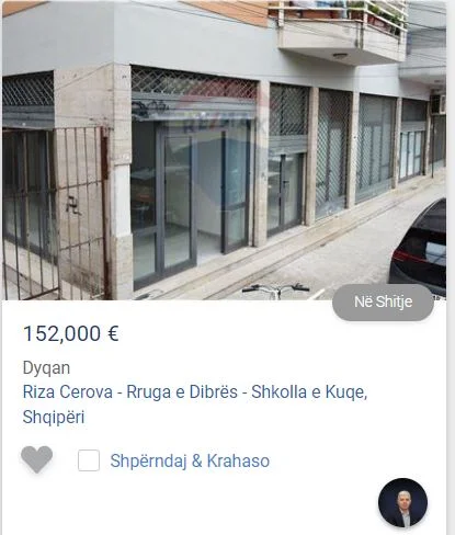 Tirane, shitet dyqan Kati 0, 76 m² 152.000 € (TEK SHKOLLA E KUQE)