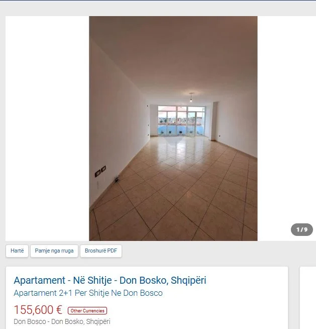 Tirane, shitet apartament 2+1 Kati 4, 120 m² 155.600 € (TE SHKOLLA VACE ZELA DON BOSCO)