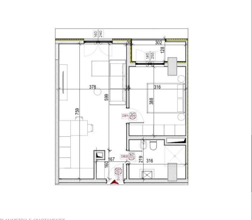 Tirane, shitet apartament 1+1 Kati 7, 62 m² 126.154 € (Porcelan)