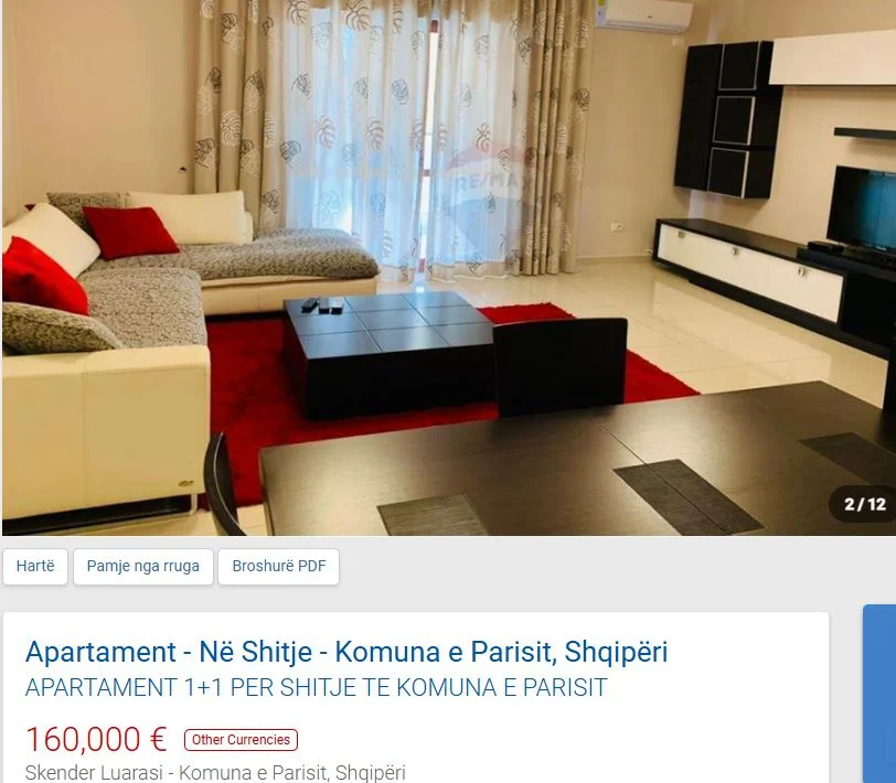 Tirane, shitet apartament 1+1 Kati 6, 83 m² 160.000 € (KOMUNA E PARISIT)