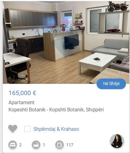 Tirane, shitet 2+1 Kati 1, 165.000 € (KOPSHTI BOTANIK)