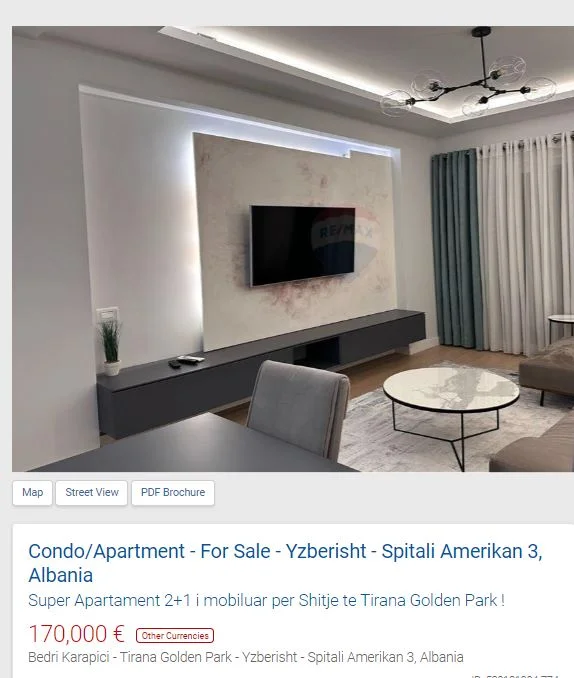 Tirane, shitet apartament 2+1 Kati 8, 95 m² 170.000 € (yzberish spitali amerikan 3)