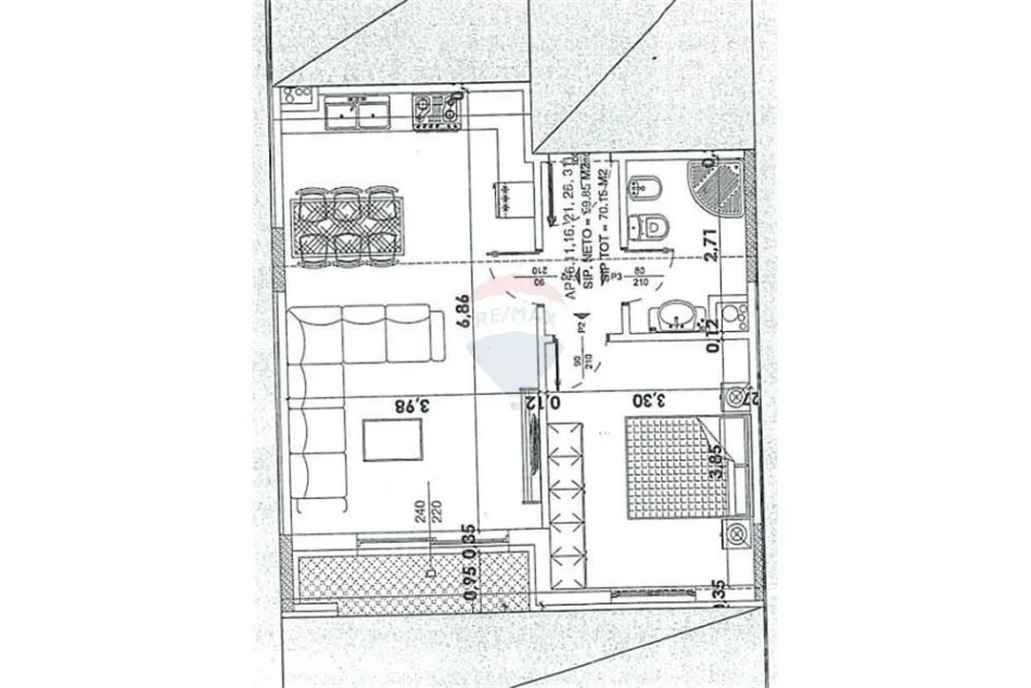 Tirane, shitet apartament 1+1 , 99 m² 106.200 € (Rruga Rexhep Shala - KMY - Yzberisht, Shqipëri)