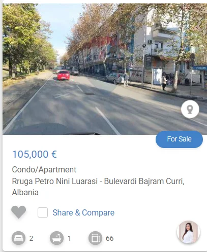 Tirane, shitet apartament 2+1 Kati 5, 66 m² 105.000 € (RRUGA PETRO NINI LUARASI)