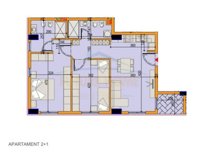 Tirane, shitet apartament 2+1 Kati 5, 100 m² 125.000 Euro (Jordan Misja)
