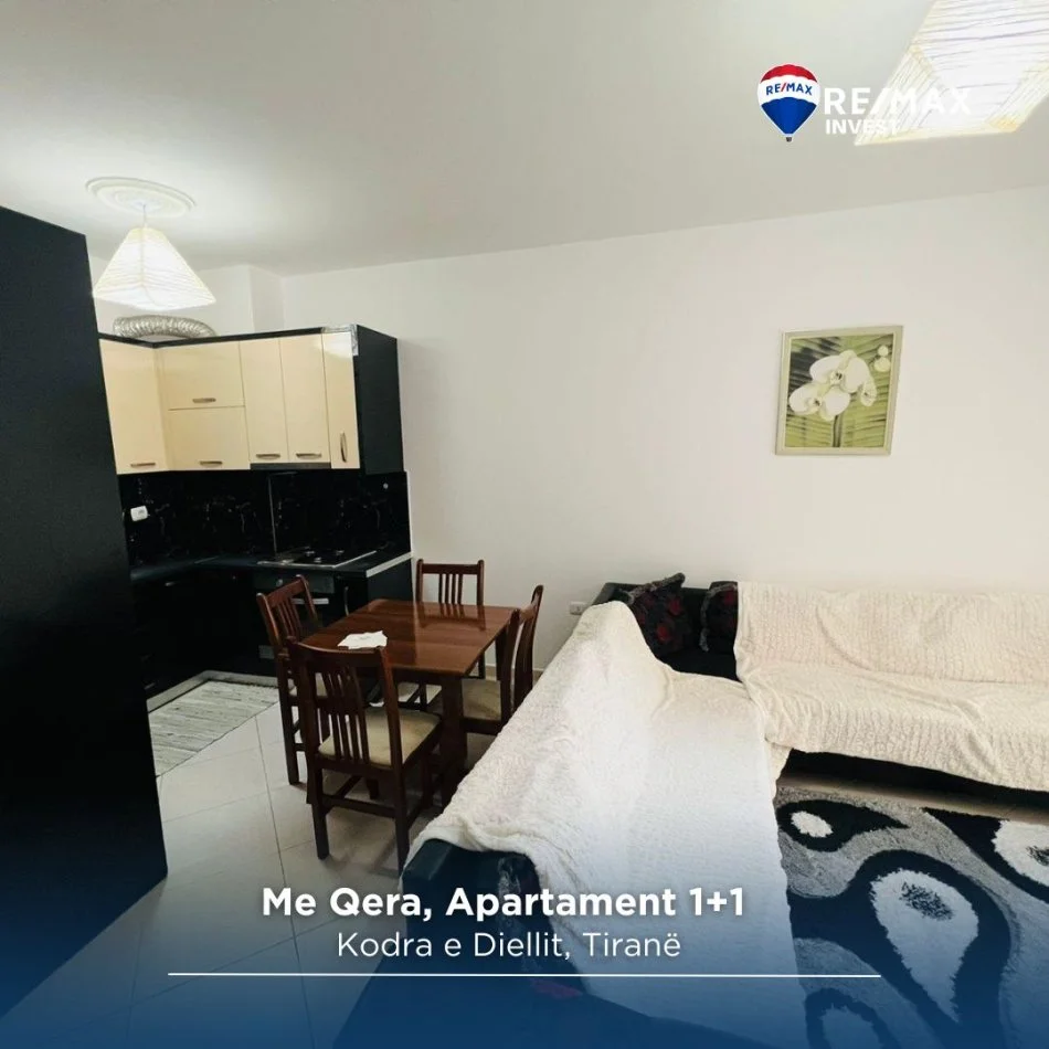 Tirane, jepet me qera apartament 1+1 Kati 4, 450 € (Kodra e Diellit)