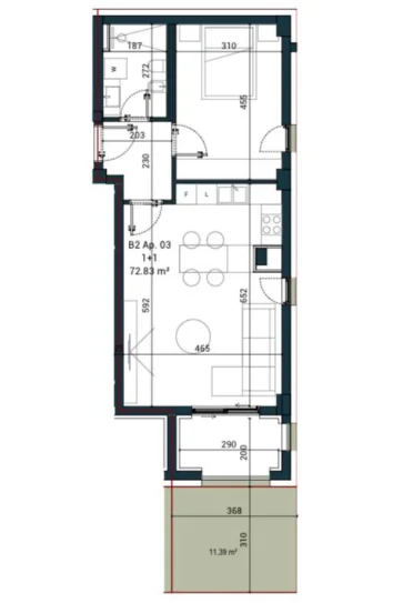 Dhermi - Palase, shitet apartament 1+1+Aneks+Ballkon Kati 0, 97 m² 243.325 € (dhermi , palase)