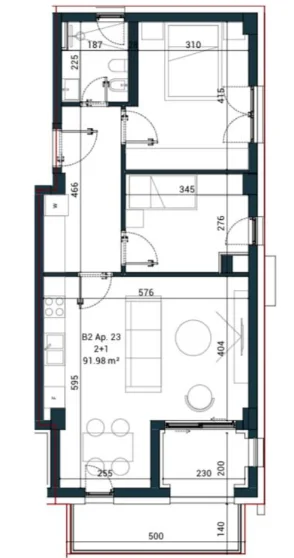 Vlore, shitet apartament 2+1+Aneks+Ballkon Kati 2, 109 m² 271.350 € (vlore)