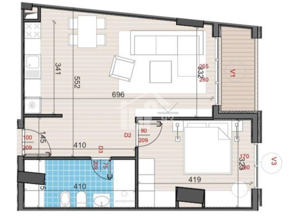 Tirane, shitet apartament 1+1+Ballkon Kati 9, 74 m² 147.000 € (NE RRUGEN “ALI DEMI”)