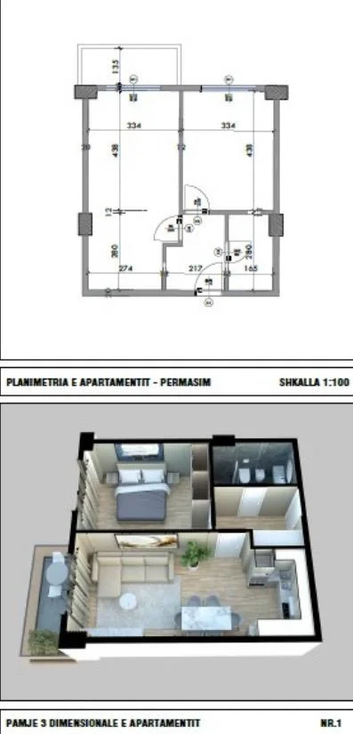 Qerret, shitet apartament 1+1+Aneks+Ballkon Kati 2, 69 m² 95.760 € (qerret)