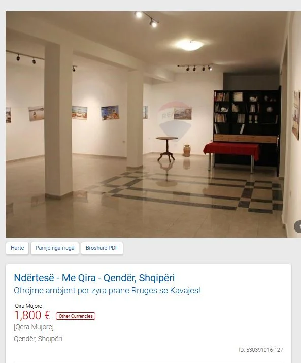 Tirane, jepet me qera dyqan Kati -1, 350 m² 1.800 € (RRUGA E KAVAJES)
