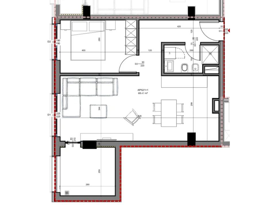 Tirane, shitet apartament 1+1 Kati 8, 77 m² 202.300 € (PRANË PAZARIT TË RI)